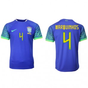 Brazil Marquinhos #4 Replica Away Stadium Shirt World Cup 2022 Short Sleeve